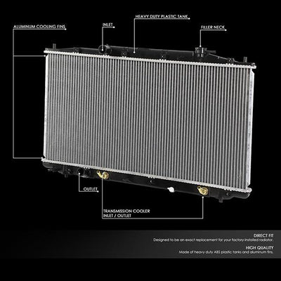08-18 Honda Accord Crosstour/Acura RDX AT Radiator - OE Style - Aluminum - 2