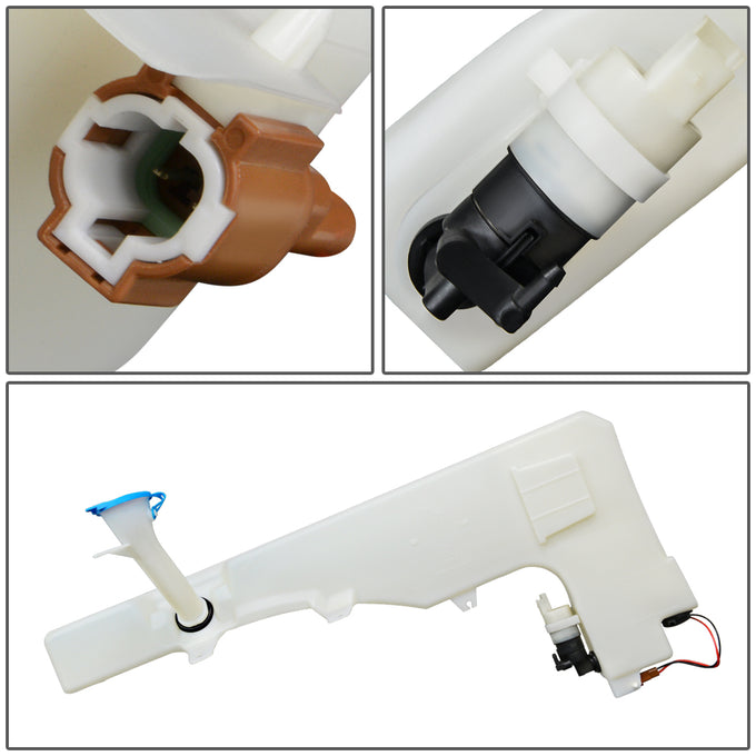 05-08 Nissan Frontier Windshield Washer Reservoir Tank Bottle w/Level Sensor+Fluid Pump