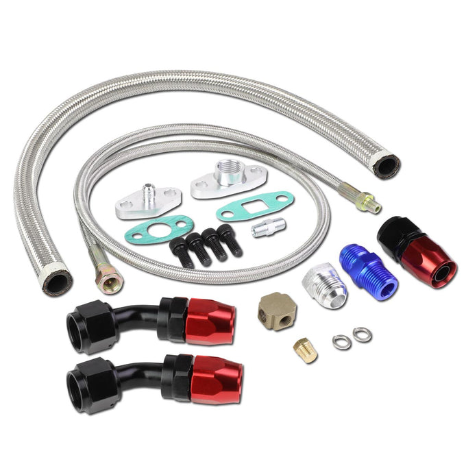 D-Motoring - Oil Feed Lines - 40 in. - 10An Return Drain Line Kit - Stainless Steel - Universal - 1