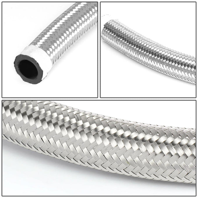 D-Motoring - Oil Feed Lines - 40 in. - 10An Return Drain Line Kit - Stainless Steel - Universal - 3