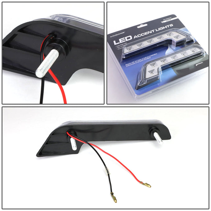 LED Day Time Running Lights - Chrome - w/Switch+Harness - Pair