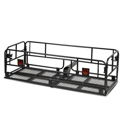 D-Motoring - Cargo Carrier - Luggage Box Carrier Rack - Fold-Up - 2 in. - Powdered Coated - Universal - 2