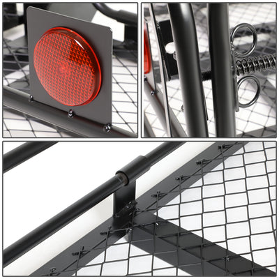 D-Motoring - Cargo Carrier - Luggage Box Carrier Rack - Fold-Up - 2 in. - Powdered Coated - Universal - 4