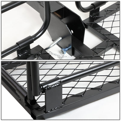 D-Motoring - Cargo Carrier - Luggage Box Carrier Rack - Fold-Up - 2 in. - Powdered Coated - Universal - 6