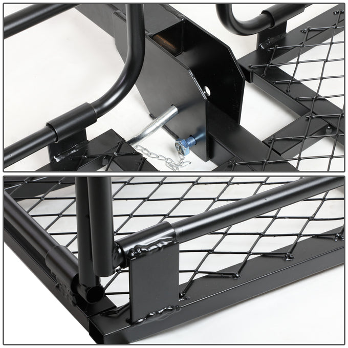 D-Motoring - Cargo Carrier - Luggage Box Carrier Rack - Fold-Up - 2 in. - Powdered Coated - Universal - 6