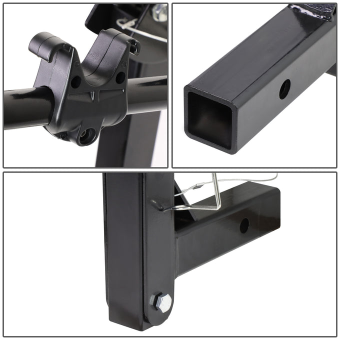 D-Motoring - Cargo Carrier - Bicycle Rack Carrier - Mount Rear Trailer - 2 in. - Powdered Coated - Universal - 5
