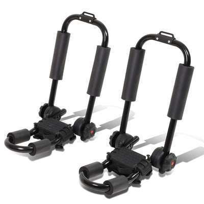 D-Motoring - Cargo Carrier - Kayak Canoe Carrier - Cross Bar Roof Rail - Adjustable Fold-Up - Powdered Coated - Universal - 2