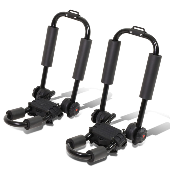 D-Motoring - Cargo Carrier - Kayak Canoe Carrier - Cross Bar Roof Rail - Adjustable Fold-Up - Powdered Coated - Universal - 2