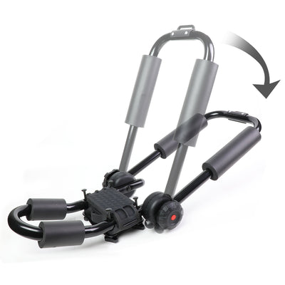 D-Motoring - Cargo Carrier - Kayak Canoe Carrier - Cross Bar Roof Rail - Adjustable Fold-Up - Powdered Coated - Universal - 3