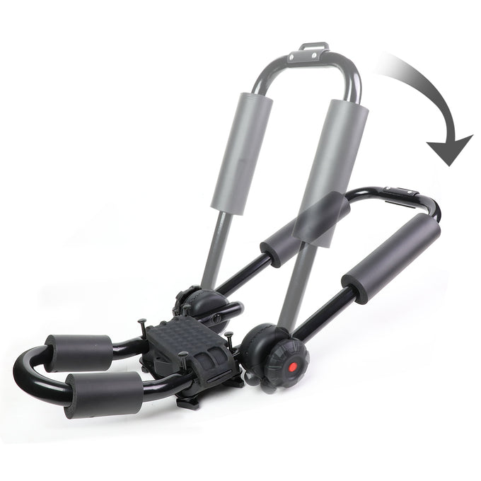 D-Motoring - Cargo Carrier - Kayak Canoe Carrier - Cross Bar Roof Rail - Adjustable Fold-Up - Powdered Coated - Universal - 3