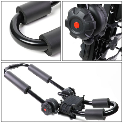 D-Motoring - Cargo Carrier - Kayak Canoe Carrier - Cross Bar Roof Rail - Adjustable Fold-Up - Powdered Coated - Universal - 4