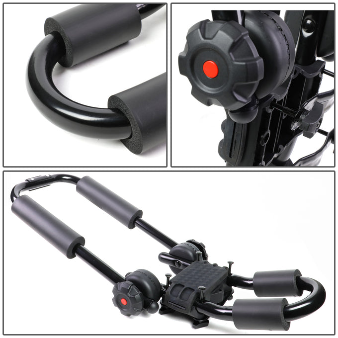 D-Motoring - Cargo Carrier - Kayak Canoe Carrier - Cross Bar Roof Rail - Adjustable Fold-Up - Powdered Coated - Universal - 4
