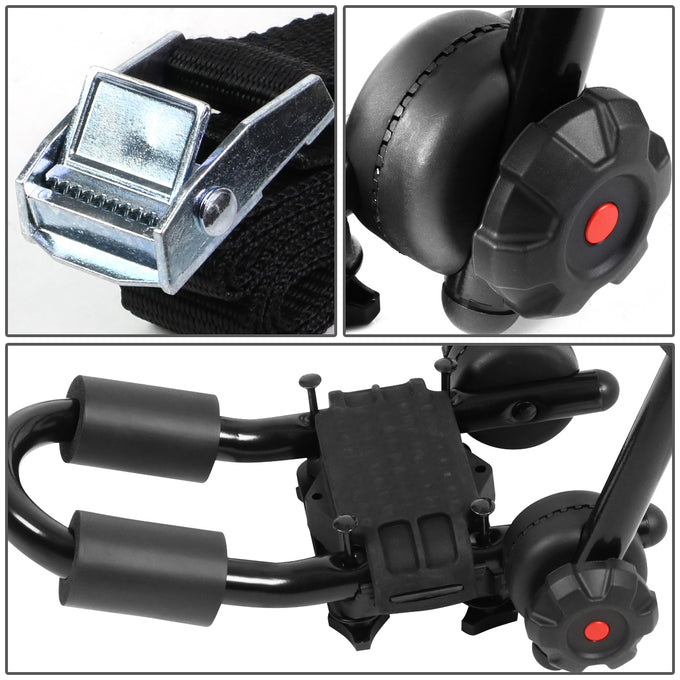 D-Motoring - Cargo Carrier - Kayak Canoe Carrier - Cross Bar Roof Rail - Adjustable Fold-Up - Powdered Coated - Universal - 5