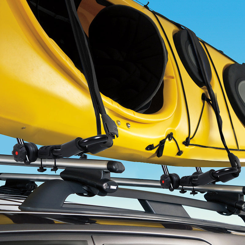 D-Motoring - Cargo Carrier - Kayak Canoe Carrier - Cross Bar Roof Rail - Adjustable Fold-Up - Powdered Coated - Universal - 1