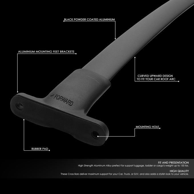 D-Motoring - Roof Rack Cross Bars - Aluminum - 16-18 Ford Explorer - 2