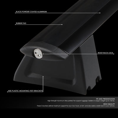D-Motoring - Roof Rack Cross Bars - Aluminum - 11-18 Jeep Grand Cherokee - 2