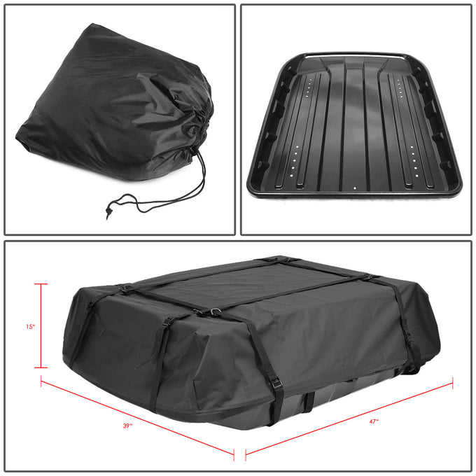 D-Motoring - Roof Top Rail Cargo Bag - Dirt Water Resistant - W/ABS Base - 6
