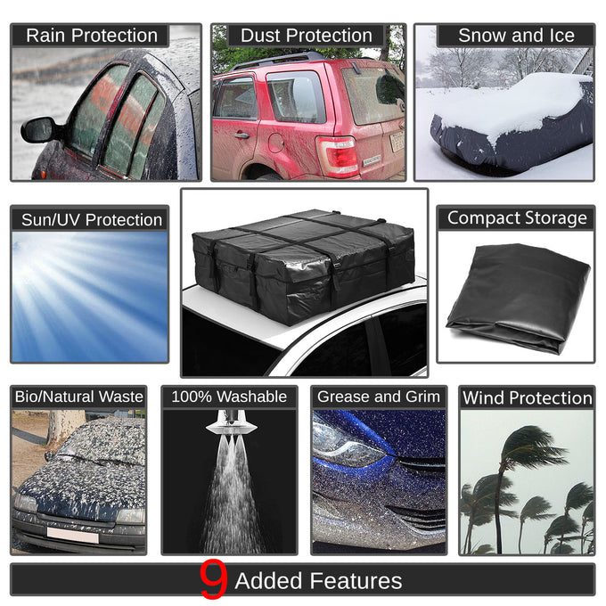 D-Motoring - SUV CarRoof Top Rail Cargo Bag - Soft-Sided - Water Dirt Resistant - 2