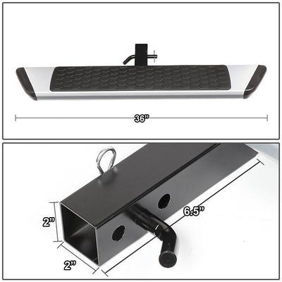 Universal Hitch Step - 2 in.  - Receiver Trailer - 36 in.  Wide X 5.5 in.  Long - Silver - PT-ZTL-8078-SL - 2