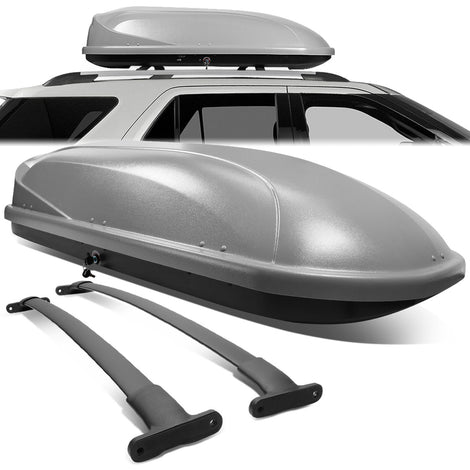 16-18 Ford Explorer Roof Rack Cross Bar - OEM Style - W/Keys+Cargo Box - Aluminum - 1