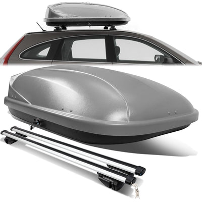 Universal Roof Rack Cross Bar - W/Lock+Cargo Box - Aluminum - 1