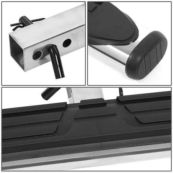 Universal Hitch Step - 2 in.  - Receiver Rear Bumper Trailer - 26 in. Wide X 4 in. Oval - PT-ZTL-8102-SS - 3