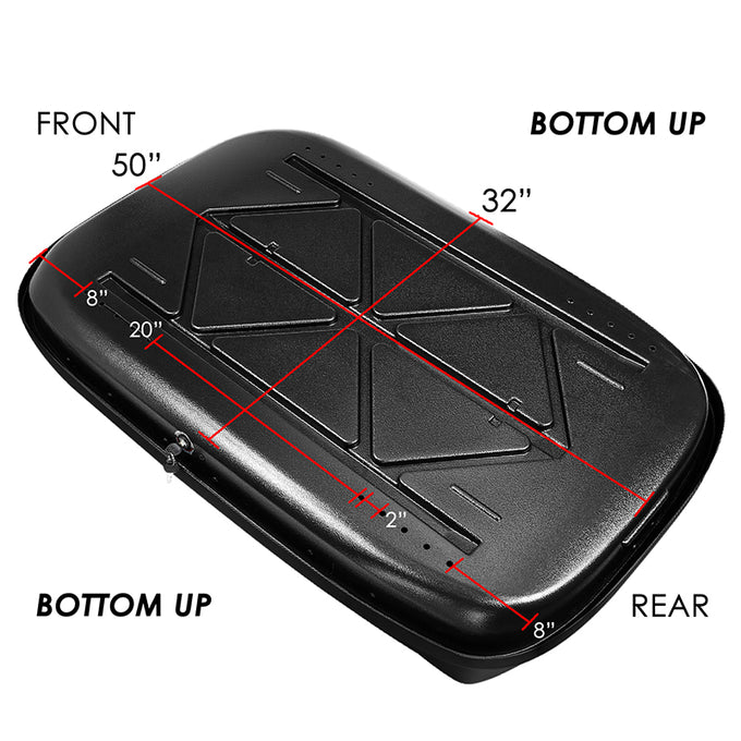 Black Roof Cargo Carrier Travel Storage Box with Lock<br>Fits model w/ Roof Rails Only