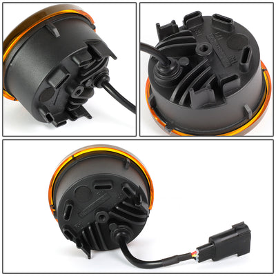 D-Motoring - 07-18 Jeep WranglerFog Lights - Front LED Turn Signal Light - Amber Lens - Plug-n-play - Pair - 6