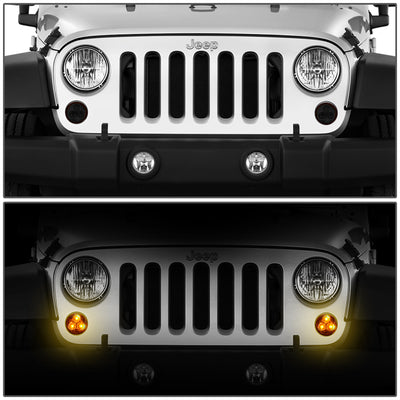 D-Motoring - 07-18 Jeep WranglerFog Lights - Front LED Turn Signal Light - Smoked Lens - Plug-n-play - Pair - 7