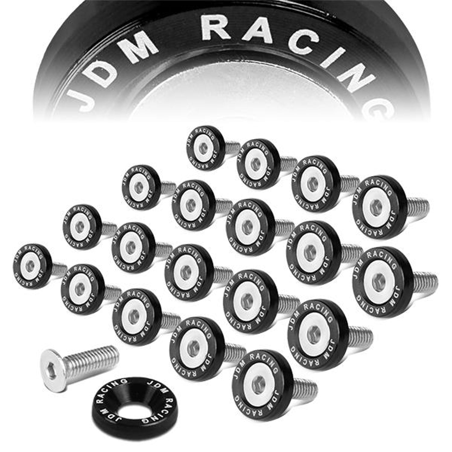 M6X1.0 Fender Washer Dress Up Kits - 20mm - Aluminum - Black - PT-ZTL-9051-BK - 1