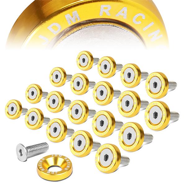 M6X1.0 Fender Washer Dress Up Kits - 20mm - Aluminum - Gold - PT-ZTL-9051-GD - 1