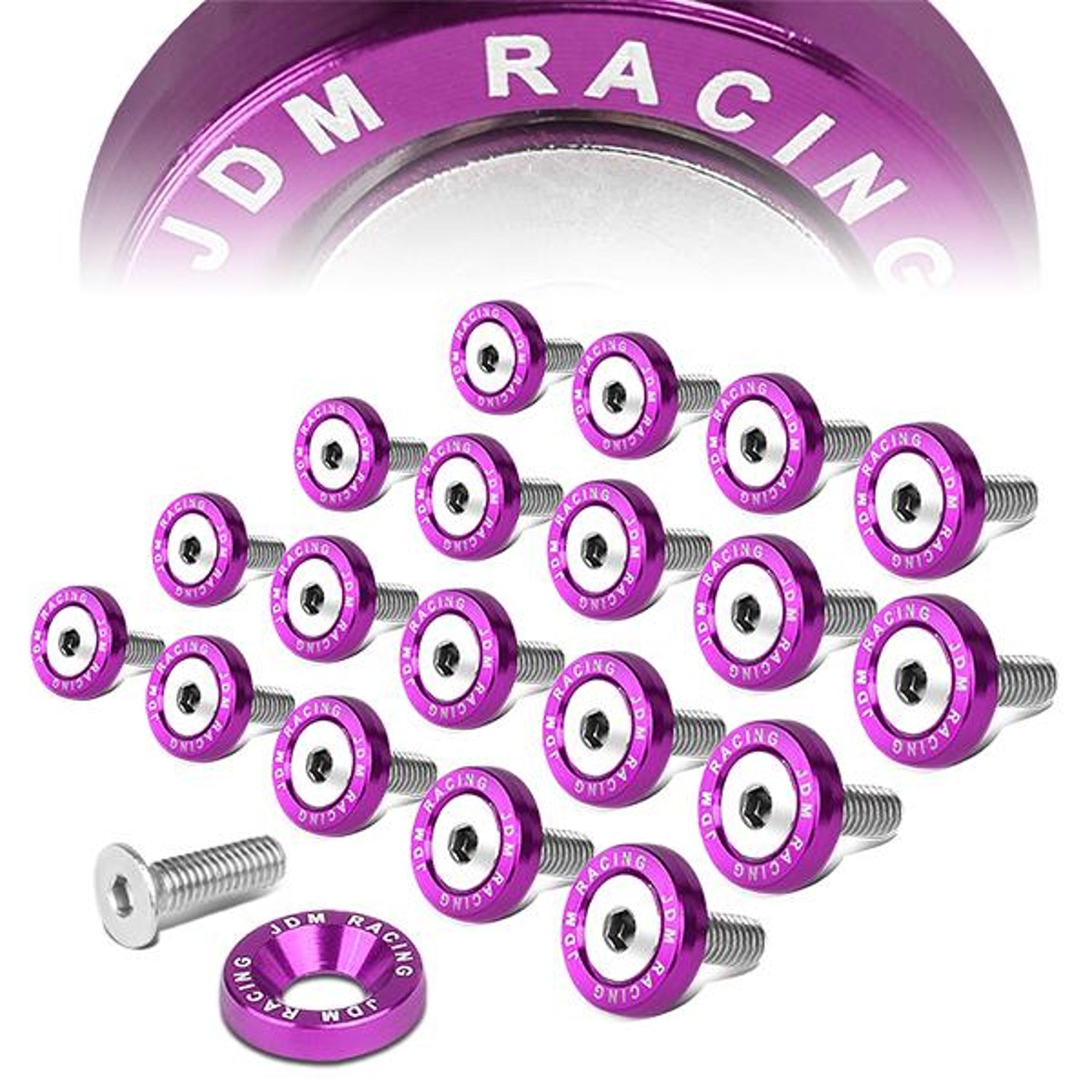 M6X1.0 Fender Washer Dress Up Kits - 20mm - Aluminum - Purple - PT-ZTL-9051-PP - 1