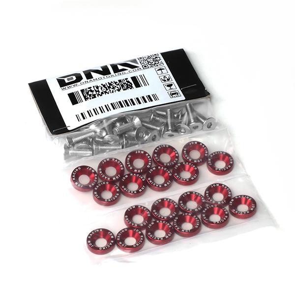M6X1.0 Fender Washer Dress Up Kits - 20mm - Aluminum - Red - PT-ZTL-9051-RD - 5