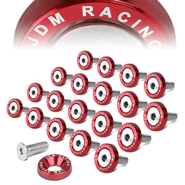M6X1.0 Fender Washer Dress Up Kits - 20mm - Aluminum - Red - PT-ZTL-9051-RD - 1