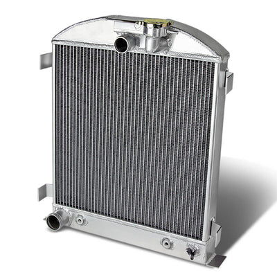 D-Motoring - Radiator - Inlet/Outlet: 1.50 / 1.75 - 3-Row - Aluminum - 1932 Ford B Low Boy Chevy Mopar Chopped V8 - 1