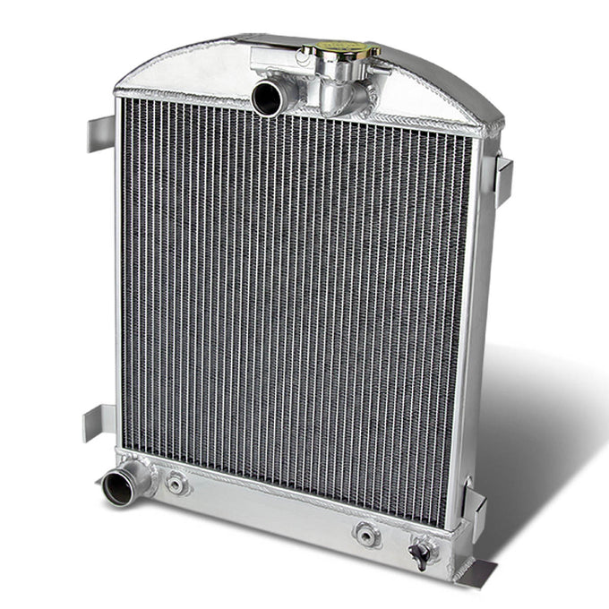 D-Motoring - Radiator - Inlet/Outlet: 1.50 / 1.75 - 3-Row - Aluminum - 1932 Ford B Low Boy Chevy Mopar Chopped V8 - 1