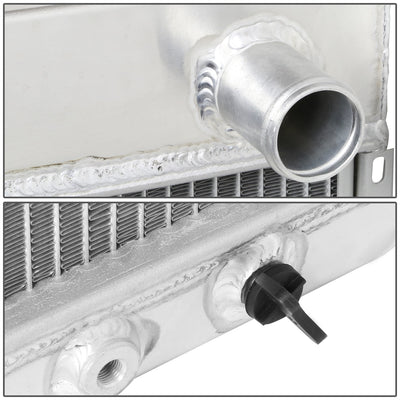 D-Motoring - Radiator - Inlet/Outlet: 1.50 / 1.50 - 3-Row - Aluminum - 67-73 Ford Mustang - 2