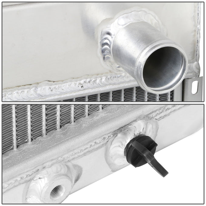 D-Motoring - Radiator - Inlet/Outlet: 1.50 / 1.50 - 3-Row - Aluminum - 67-73 Ford Mustang - 2