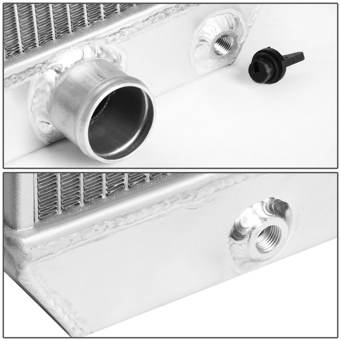 D-Motoring - Radiator - Inlet/Outlet: 1.5 / 1.75 - 3-Row - Aluminum - Pontiac Lemans / GTO / Tempest - 4