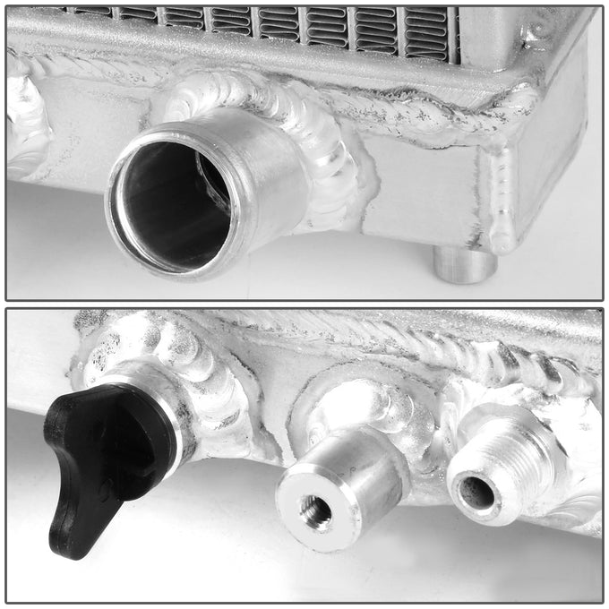 D-Motoring - Radiator - Inlet/Outlet: 1.25 / 1.25 - 3-Row - Aluminum - 92-00 Honda Civic - 2