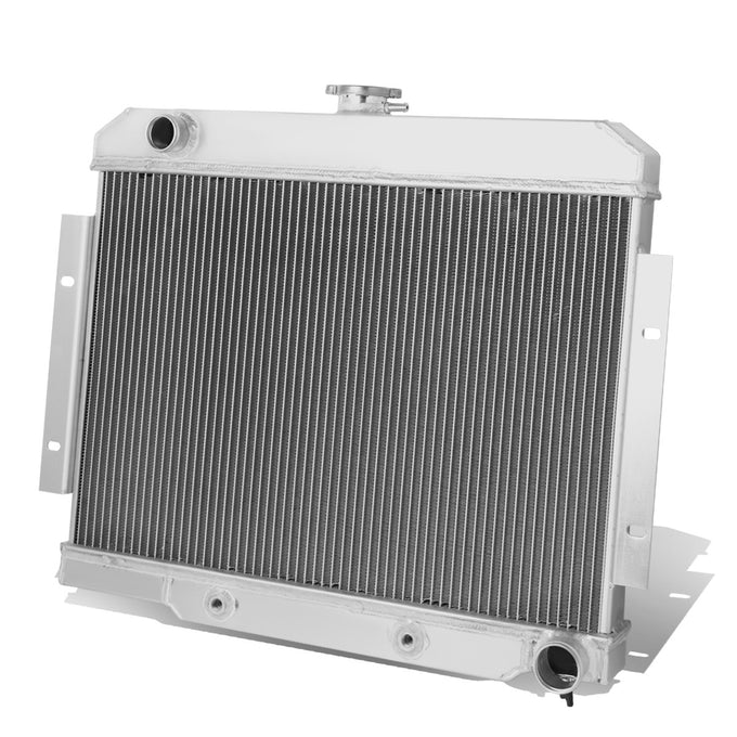 D-Motoring - Radiator - Inlet/Outlet: 1.5 / 1.75 - 3-Row - Aluminum - Jeep CJ W/ Chevy Configuration - 1