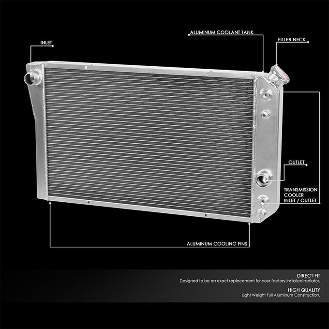 Performance 3-Rows Core Full Aluminum Radiator<br>82-02 Chevy S10 Blazer 84-90 Corvette V8
