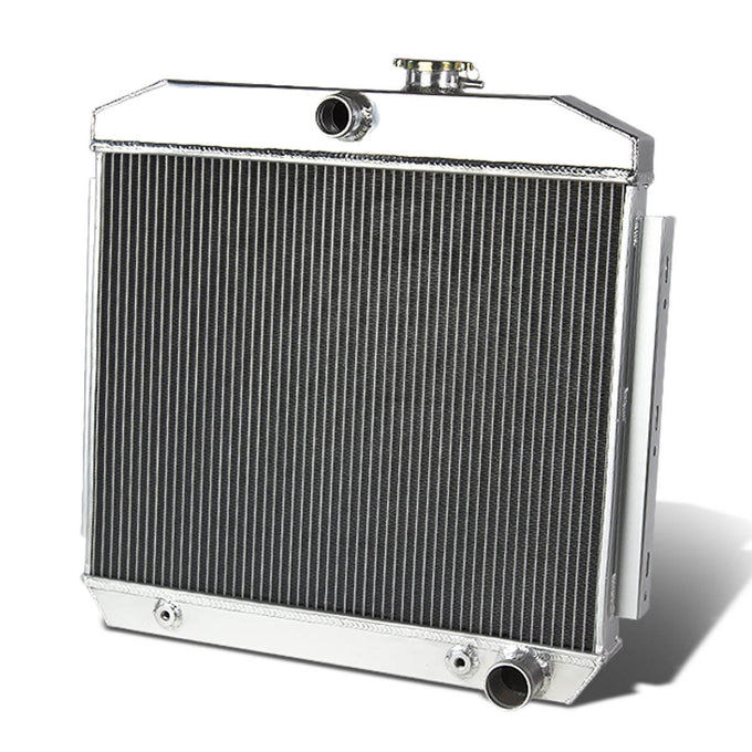 D-Motoring - Radiator - Inlet/Outlet: 1.50 / 1.75 - 3-Row - Aluminum - 55-57 Chevy Small Block SBC L6/V6 - 1