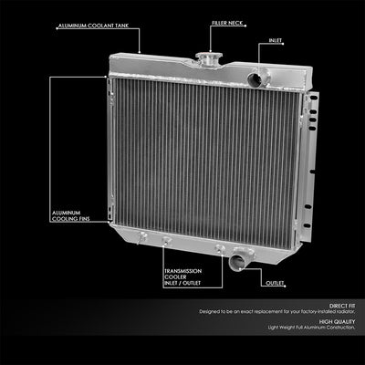 Performance 3-Rows Core Full Aluminum Radiator<br>67-69 Ford Mustang 67-68 Mercury Cougar XR7