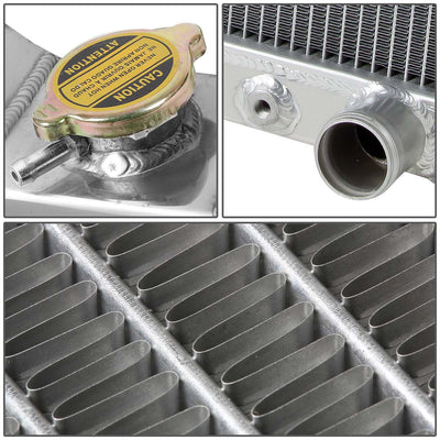 D-Motoring - Radiator - Inlet/Outlet: 1.50 / 1.75 - 3-Row - Aluminum - 60-65 Ford Small Block Conversion - 2