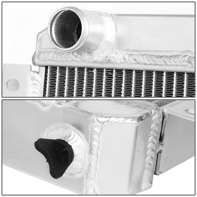 D-Motoring - Radiator - Inlet/Outlet: 1.5 / 1.5 - 3-Row - Aluminum - 70-80 Toyota Land Cruiser - 2