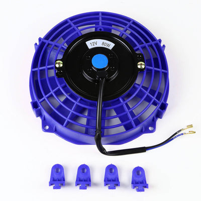 D-Motoring - Radiator Fans - 7 in. - Blue - Pack of 2 - 2