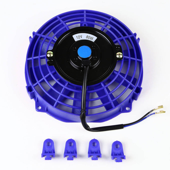 D-Motoring - Radiator Fans - 7 in. - Blue - Pack of 2 - 2