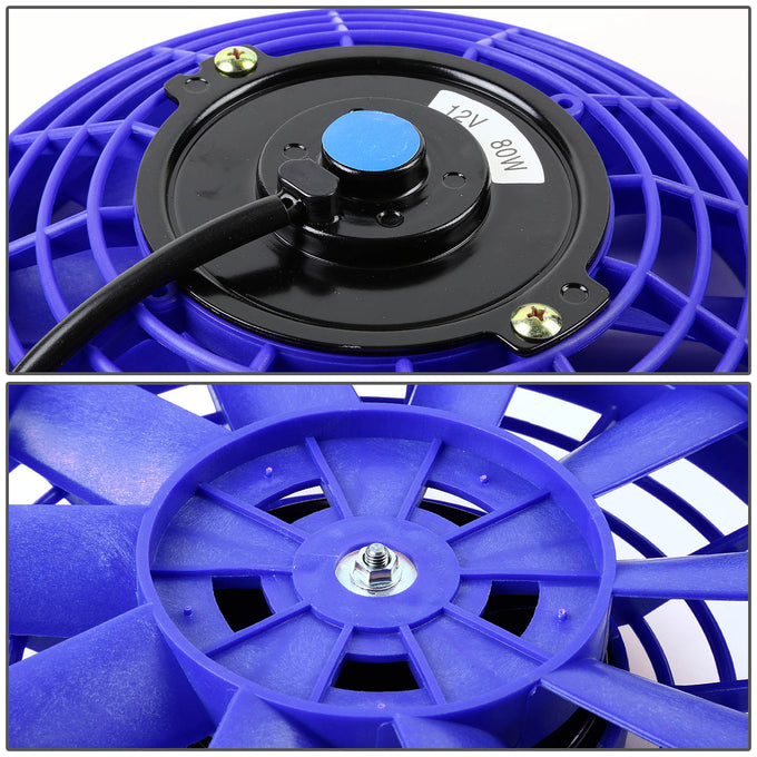 D-Motoring - Radiator Fans - 7 in. - Blue - Pack of 2 - 4