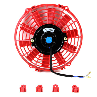 D-Motoring - Radiator Fans - 9 in. - Red - Pack of 2 - 2